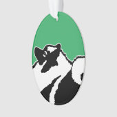 Keeshond Graphics - Niedliche Original Dog Art Ornament (Vorderseite)