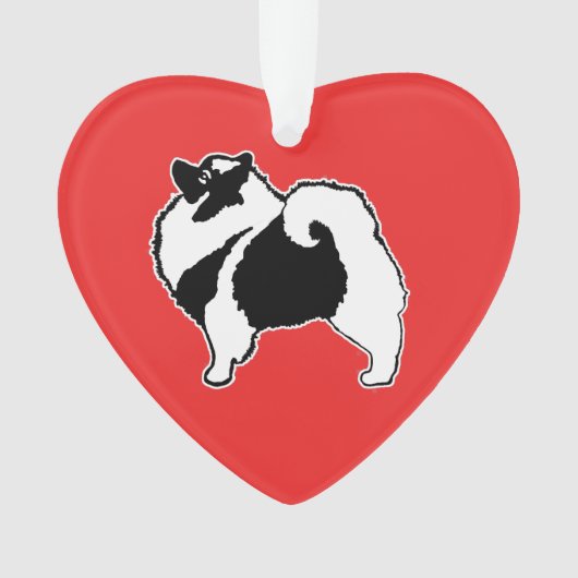 Keeshond Graphics - Niedliche Original Dog Art Ornament (Vorderseite)