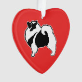 Keeshond Graphics - Niedliche Original Dog Art Ornament (Vorderseite)