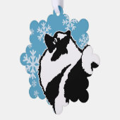 Keeshond Graphics - Niedliche Original Dog Art Ornament Karte (Linke Ecke)