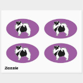 Keeshond Graphics - Niedliche Original Dog Art Ovaler Aufkleber (Blatt)