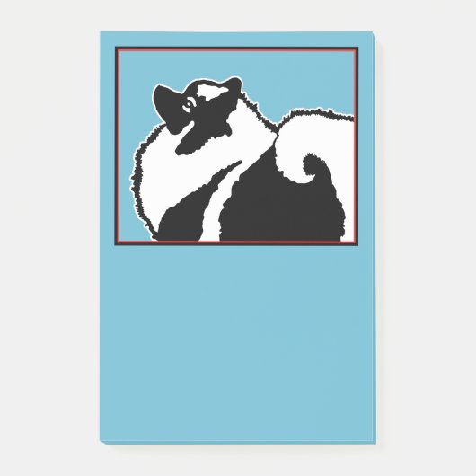 Keeshond Graphics - Niedliche Original Dog Art Post-it Klebezettel (Vorderseite)