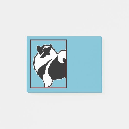Keeshond Graphics - Niedliche Original Dog Art Post-it Klebezettel (Vorderseite)