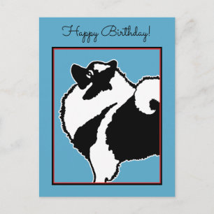 Keeshond Graphics - Niedliche Original Dog Art Postkarte