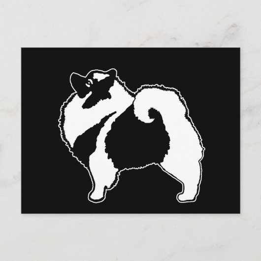 Keeshond Graphics - Niedliche Original Dog Art Postkarte (Vorderseite)