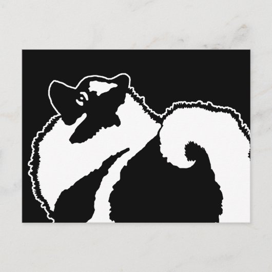 Keeshond Graphics - Niedliche Original Dog Art Postkarte (Vorderseite)