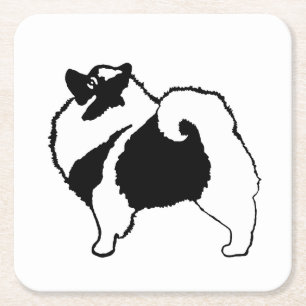Keeshond Graphics - Niedliche Original Dog Art Rechteckiger Pappuntersetzer