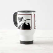 Keeshond Graphics - Niedliche Original Dog Art Reisebecher (Vorderseite Links)