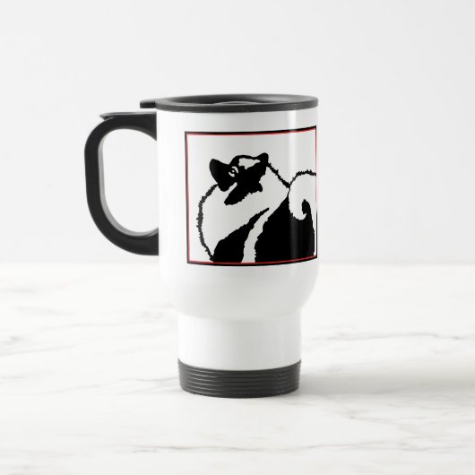 Keeshond Graphics - Niedliche Original Dog Art Reisebecher (Links)