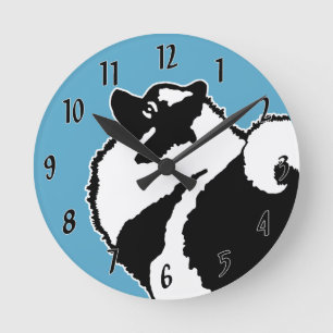 Keeshond Graphics - Niedliche Original Dog Art Runde Wanduhr