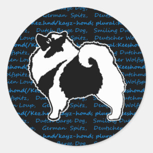 Keeshond Graphics - Niedliche Original Dog Art Runder Aufkleber