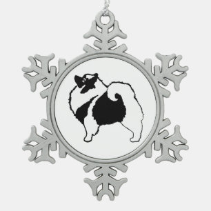 Keeshond Graphics - Niedliche Original Dog Art Schneeflocken Zinn-Ornament