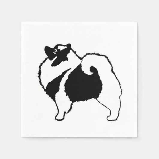 Keeshond Graphics - Niedliche Original Dog Art Serviette (Vorderseite)