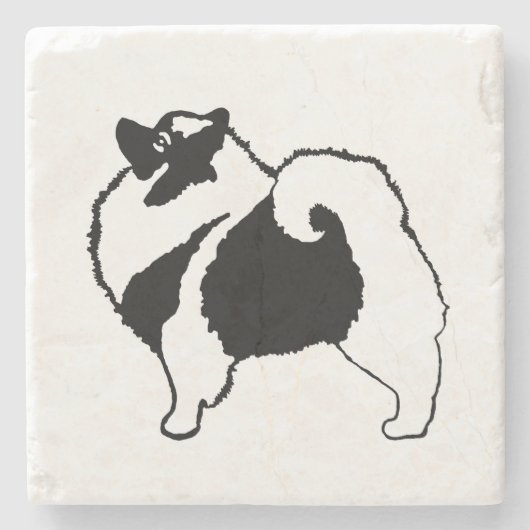 Keeshond Graphics - Niedliche Original Dog Art Steinuntersetzer (Vorderseite)