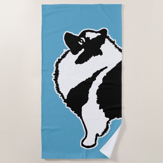 Keeshond Graphics - Niedliche Original Dog Art Strandtuch (Vorderseite)
