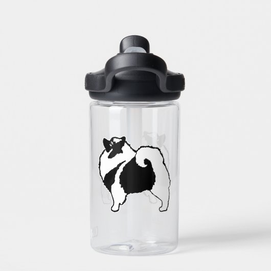 Keeshond Graphics - Niedliche Original Dog Art Trinkflasche (Rückseite)
