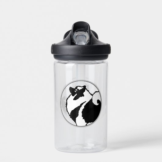 Keeshond Graphics - Niedliche Original Dog Art Trinkflasche (Vorne)