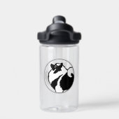 Keeshond Graphics - Niedliche Original Dog Art Trinkflasche (Rückseite)