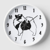 Keeshond Graphics - Niedliche Original Dog Art Uhr (Vorderseite)