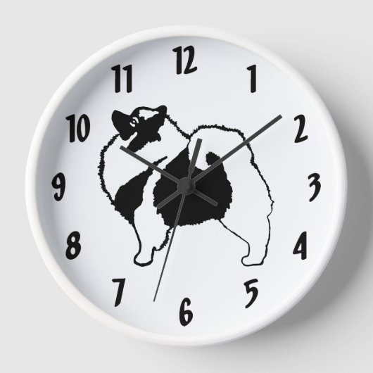 Keeshond Graphics - Niedliche Original Dog Art Uhr (Vorderseite)