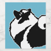 Keeshond Graphics - Niedliche Original Dog Art Weinetikett (Einzelnes Label)
