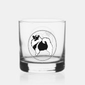 Keeshond Graphics - Niedliche Original Dog Art Whiskyglas (Rückseite)