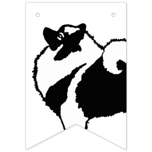 Keeshond Graphics - Niedliche Original Dog Art Wimpelkette