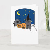 Keeshond Halloween Karte (Vorderseite)