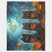 Keeshond Halloween Spooky Fleecedecke (Vorderseite)
