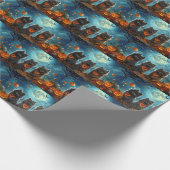 Keeshond Halloween Spooky Geschenkpapier (Ecke)