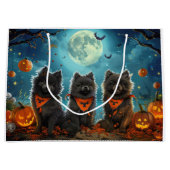 Keeshond Halloween Spooky Große Geschenktüte (Vorderseite)