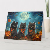 Keeshond Halloween Spooky Karte (Vorderseite)