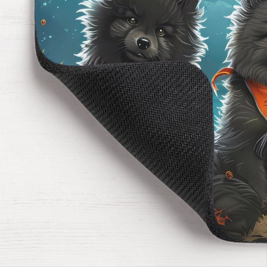 Keeshond Halloween Spooky Mousepad (Ecke)