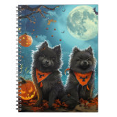 Keeshond Halloween Spooky Notizblock (Vorderseite)