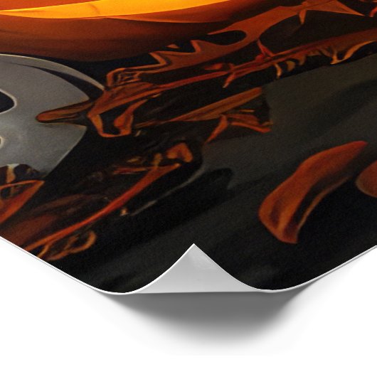 Keeshond Halloween Spooky Poster (Ecke)