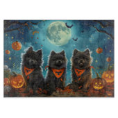 Keeshond Halloween Spooky Schneidebrett (Vorderseite)