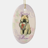 Keeshond Heart Mama Keramik Ornament (Rechts)