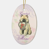 Keeshond Heart Mama Keramik Ornament (Links)