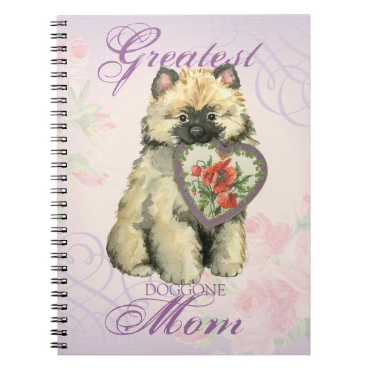 Keeshond Heart Mama Notizblock (Vorderseite)