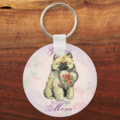 Keeshond Heart Mama Schlüsselanhänger (Vorderseite)