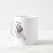 Keeshond History Design Kaffeetasse (Vorderseite Links)