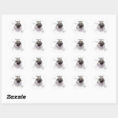 Keeshond History Design Runder Aufkleber (Blatt)