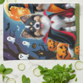 Keeshond Hogs Pumpkin Halloween Funny Geschirrtuch (Gefaltet)