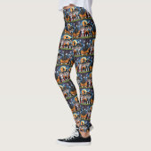 Keeshond Hogs Pumpkin Halloween Funny Leggings (Links)