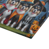 Keeshond Hogs Pumpkin Halloween Funny Schneidebrett (Ecke)