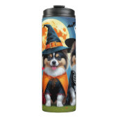 Keeshond Hogs Pumpkin Halloween Funny Thermosbecher (Vorderseite)