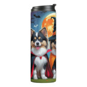 Keeshond Hogs Pumpkin Halloween Funny Thermosbecher (Nach links gedreht)