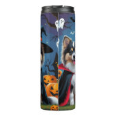 Keeshond Hogs Pumpkin Halloween Funny Thermosbecher (Rückseite)