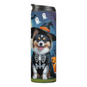 Keeshond Hogs Pumpkin Halloween Funny Thermosbecher (Nach rechts gedreht)