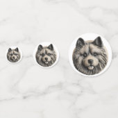 Keeshond Hund 3D Inspiriert Konfetti (Rückseiten)